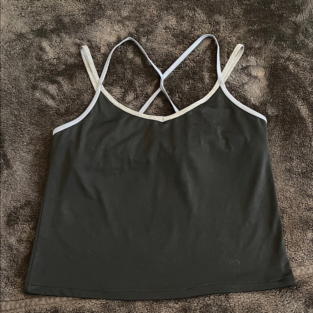 Champion Black Active Top with Gray and Blue Trim *Size XL